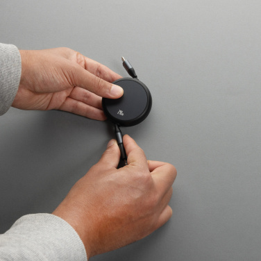 Logo trade advertising products picture of: Terra RCS recycled aluminium retractable 240W 2-in-1 cable