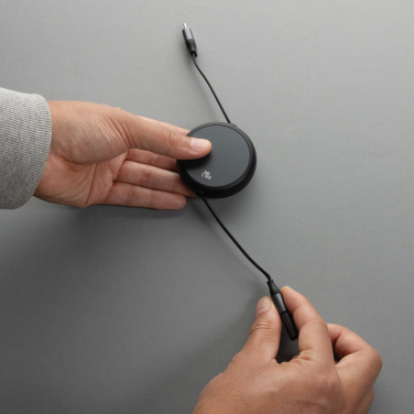 Logotrade promotional merchandise image of: Terra RCS recycled aluminium retractable 240W 2-in-1 cable