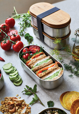 Logotrade promotional items photo of: Black+Blum Stainless Steel Double Bento Box