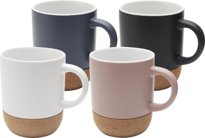 Logo trade promotional merchandise image of: Billie 300 ml ceramic mug with cork details and matt finish