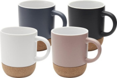 Billie 300 ml ceramic mug with cork details and matt finish