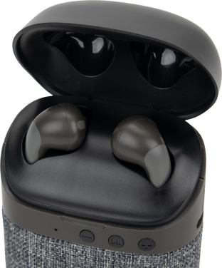 Logo trade promotional merchandise picture of: Bluetooth Speaker HF01 with Built-in Earbuds 2 in 1