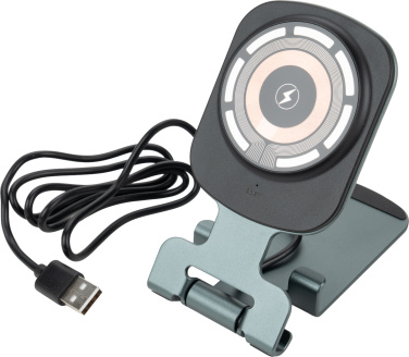 Logo trade promotional gift photo of: Phone holder with wireless charger