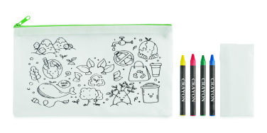 Logo trade advertising products picture of: Pencil case with 4 crayons