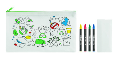 Logo trade promotional items image of: Pencil case with 4 crayons