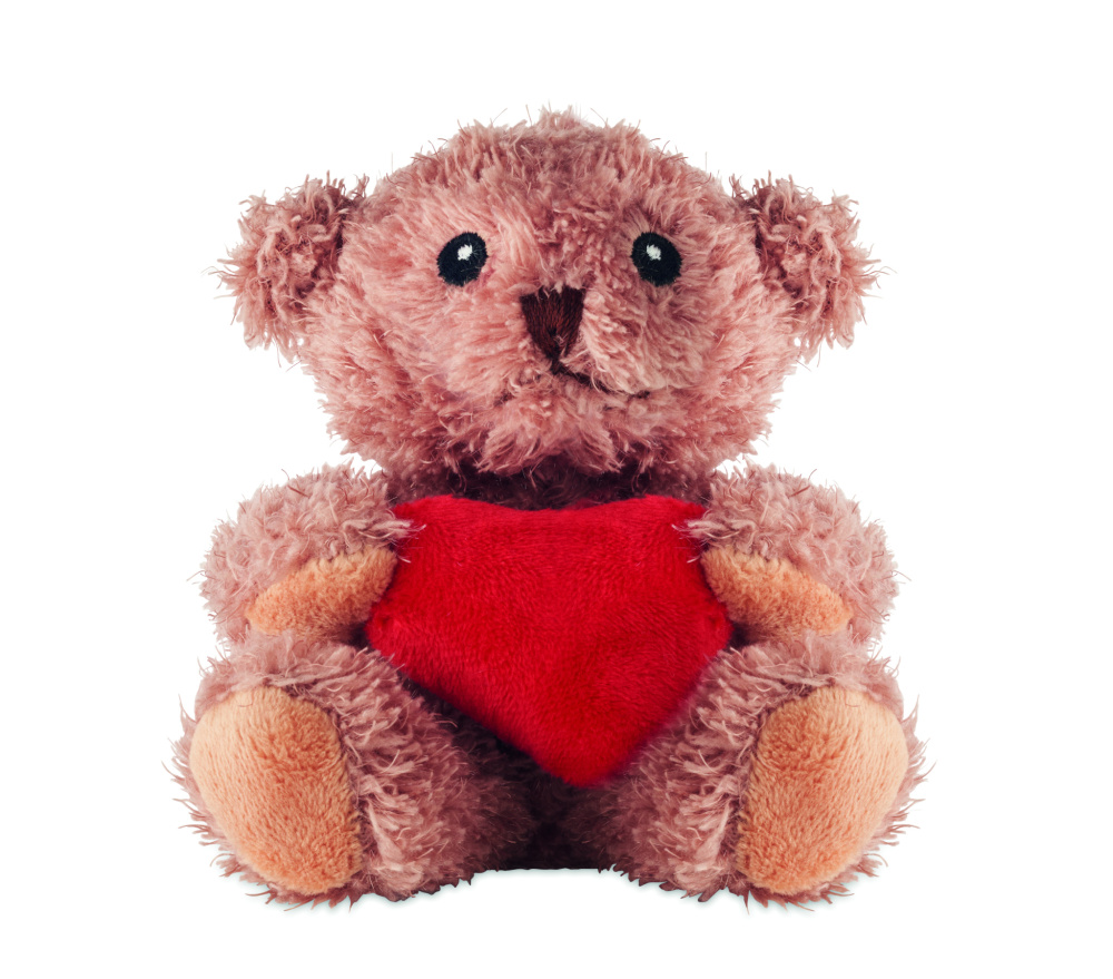 Logo trade advertising products image of: Teddy bear plush with heart