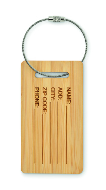 Logo trade promotional products picture of: Bamboo luggage tag