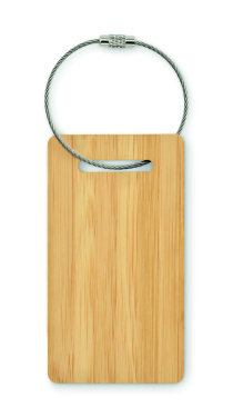 Logo trade promotional gift photo of: Bamboo luggage tag