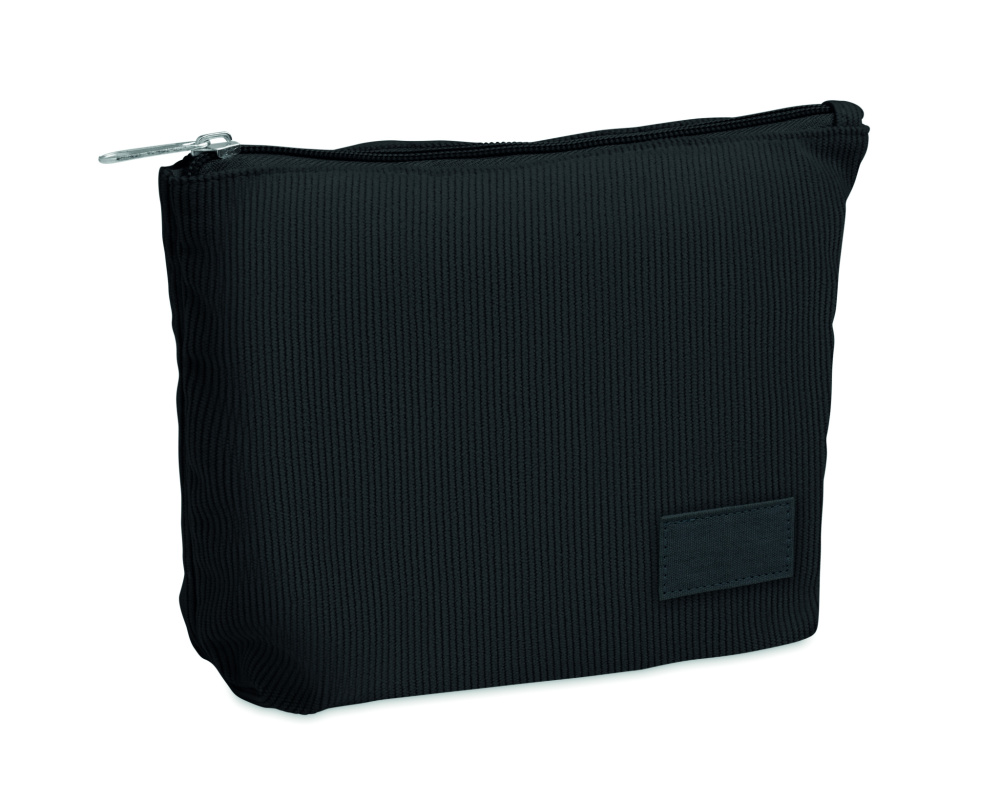 Logo trade promotional merchandise photo of: Corduroy cosmetic bag