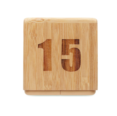 Logotrade promotional gift image of: Bamboo twist snooze timer