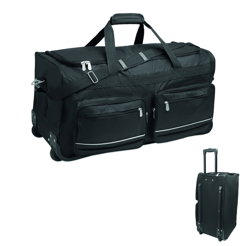 Logo trade promotional items image of: Duffle bag trolley 600D RPET