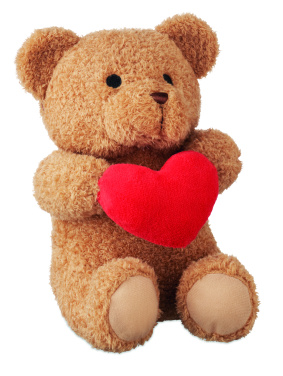 Logo trade promotional items image of: Teddy bear with heart 23cm