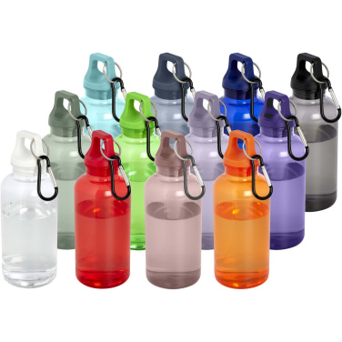 Logotrade advertising product picture of: Oregon 400 ml RCS certified recycled plastic water bottle with carabiner