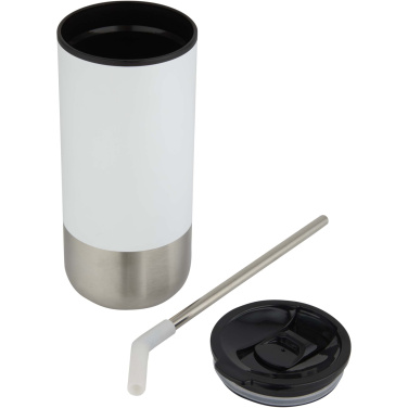 Logo trade advertising products image of: Grayson 480 ml RCS recycled insulated tumbler with straw