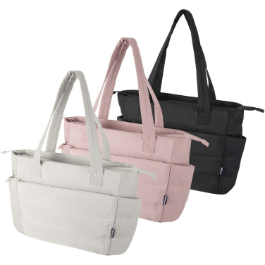 Logo trade promotional merchandise image of: Puffer 15.6" GRS recycled laptop tote bag 18L