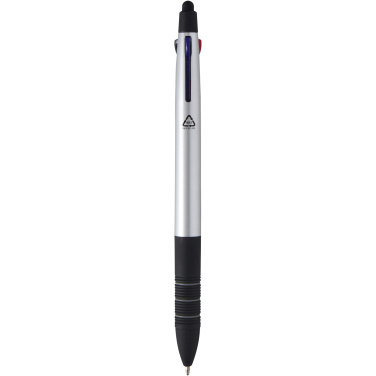 Logo trade business gifts image of: Trine 3-ink RCS recycled ballpoint pen with stylus