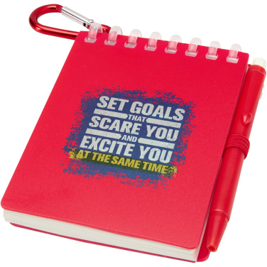 Logo trade advertising products image of: Lig Mini recycled outdoor soft cover notebook and ballpoint pen set (black ink)