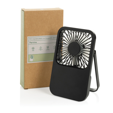 Logo trade promotional giveaway photo of: Aervina RCS recycled plastic re-chargeable desk fan