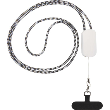 Logo trade promotional product photo of: Anser recycled plastic smartphone lanyard with 27W 5-in-1 built-in cable
