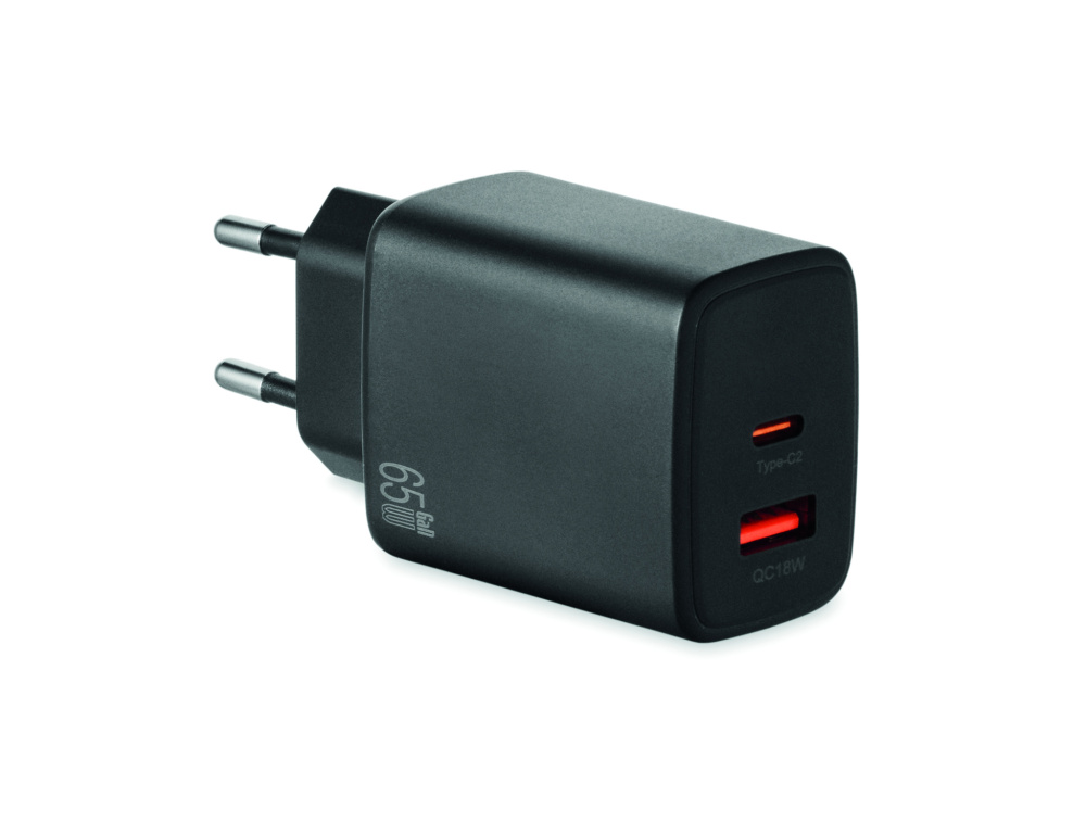 Logotrade business gift image of: EU 2-pole wall adapter/charger