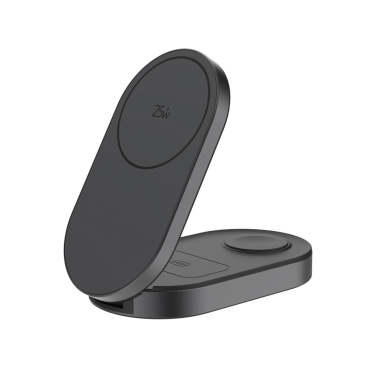 Logo trade promotional merchandise picture of: Quantum ultra-fast 3-in-1 25W Foldable Wireless Charger