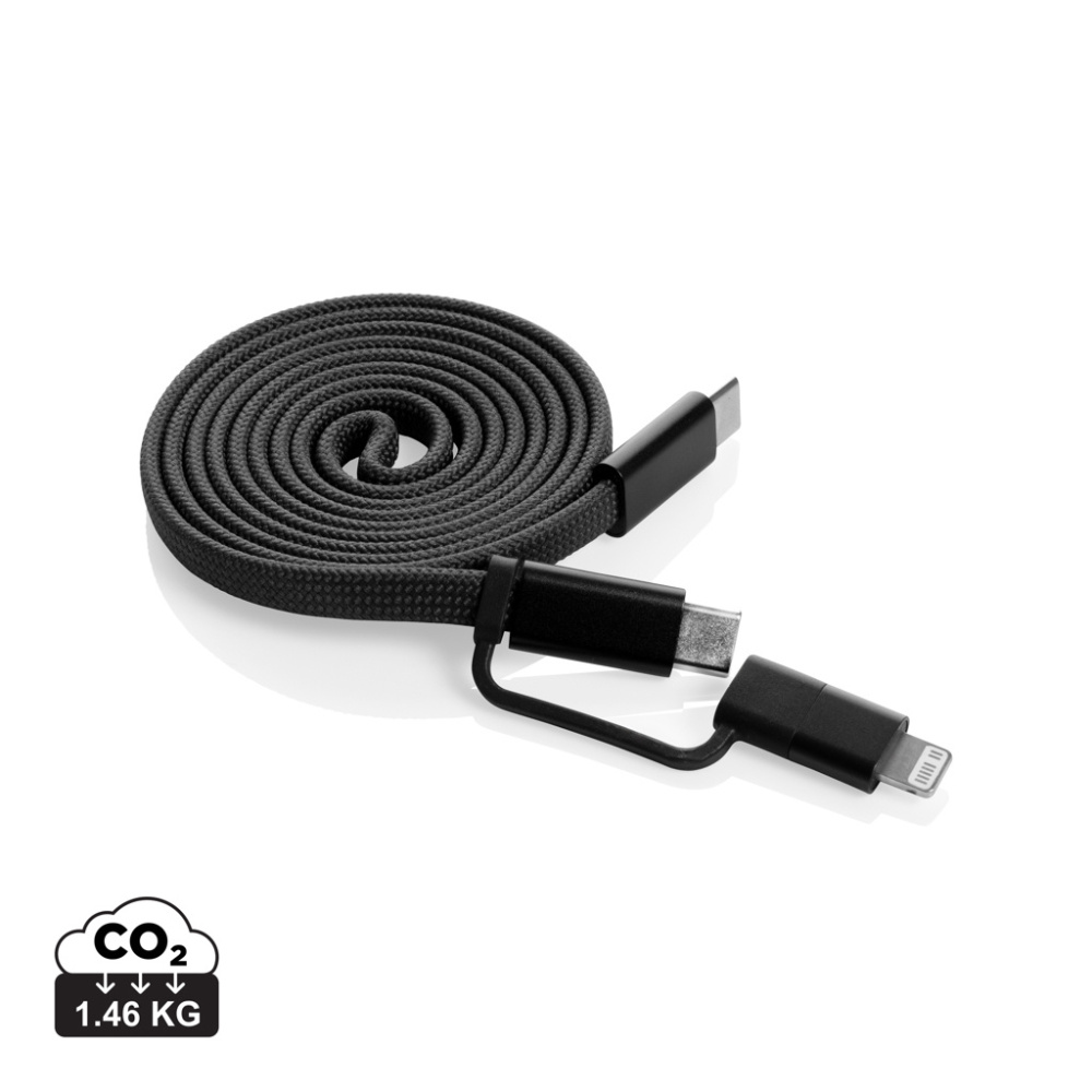 Logotrade advertising product picture of: Arc RCS recycled Ultra-thin 60W 2 in 1 magnetic cable