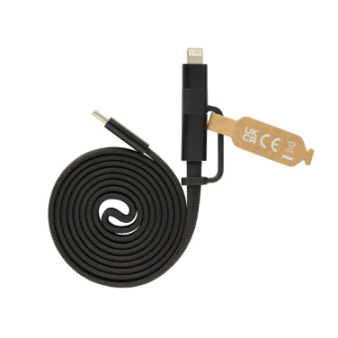 Logo trade promotional gifts image of: Arc RCS recycled Ultra-thin 60W 2 in 1 magnetic cable