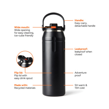 Logo trade promotional merchandise picture of: Nordic Drift Trail RCS Insulated sports bottle 940ml