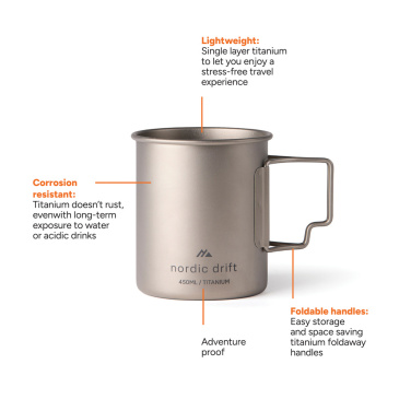 Logotrade promotional products photo of: Nordic Drift Trail Ultra Light Titanium 450ml Cup