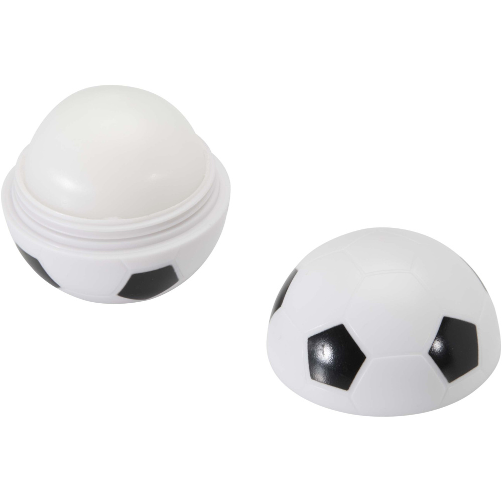 Logo trade promotional giveaways picture of: Zuri football-shaped vanilla lip balm with SPF 15