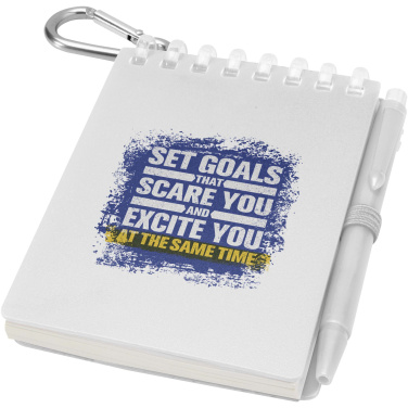 Logo trade promotional merchandise picture of: Lig Mini recycled outdoor soft cover notebook and ballpoint pen set (black ink)