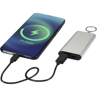 Logotrade promotional product image of: Arcturus 2000 mAh recycled aluminium power bank with keychain
