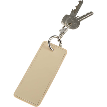 Logotrade advertising product picture of: Resi Plus GRS recycled rectangle charm keychain