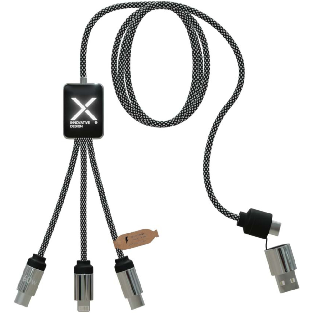 Logotrade promotional product image of: SCX.design C33 60W Type-C charging cable with dual light-up logo 