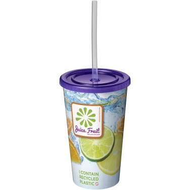 Logo trade meene pilt: Brite-Americano® 350 ml topeltseintega joogitops kõrrega