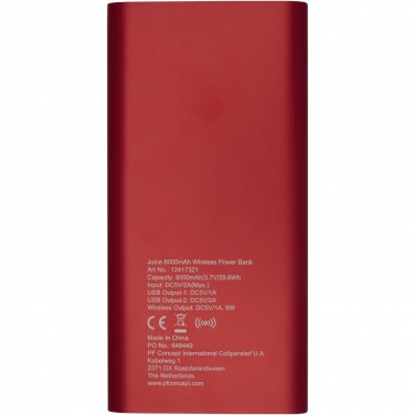 Logo trade reklaamkingid foto: Juice 8000mAh juhtmevaba toitepank