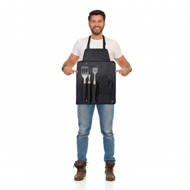 Logo trade ärikingituse pilt: Gril 3-osaline BBQ tööriistade komplekt ja kinnas 