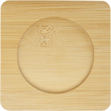 Logo trade reklaamkingid foto: Manti 2-osaline 250 ml topeltseinaga klaasist tass bambusest alusega 