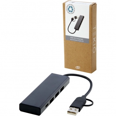 Logotrade reklaamtoote foto: Rise RCS-i taaskasutatud alumiiniumist USB 2.0 jaotur