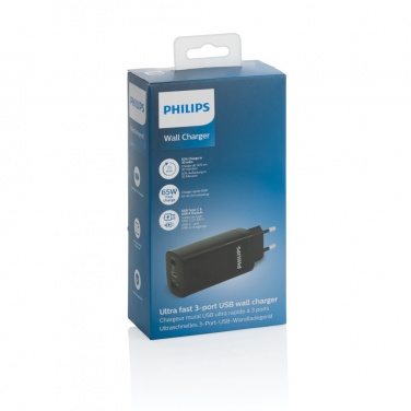 Logotrade firmakingitused pilt: Philipsi 65 W ülikiire PD 3-pordiline USB seinalaadija
