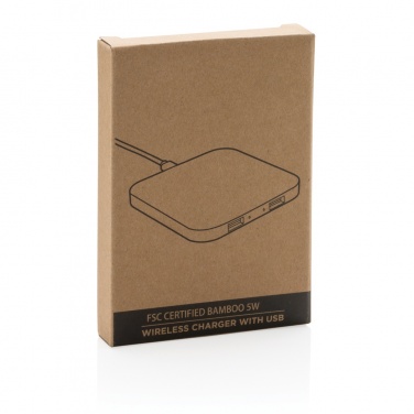 Logotrade reklaamkingid pilt: Bambusest 5W juhtmevaba laadija USB-ga