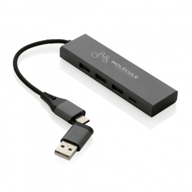 Logotrade reklaamtoote foto: Terra RCS taaskasutatud alumiiniumist jaotur 3 USB-pordiga