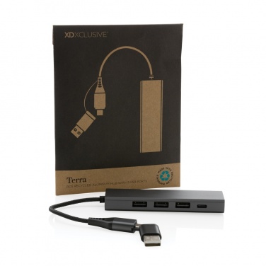 Logotrade reklaamtooted pilt: Terra RCS taaskasutatud alumiiniumist jaotur 3 USB-pordiga