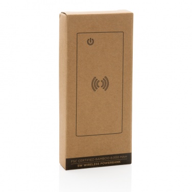 Logo trade firmakingi pilt: Bambusest 8000 mAh 5W juhtmevaba akupank