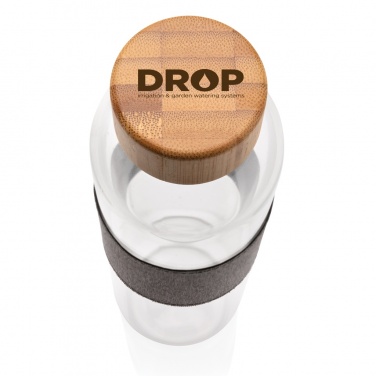 Logotrade ärikingid pilt: Impact borosilikaatklaasist pudel bambusest kaanega