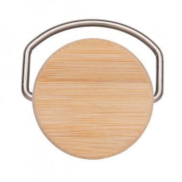 Logotrade ärikingituse foto: Moodne roostevabast terasest pudel bambusest kaanega