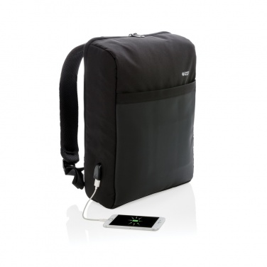 Logo trade reklaamtoote pilt: Swiss Peak 15-tolline vargusvastane RFID ja USB seljakott PVC-vaba