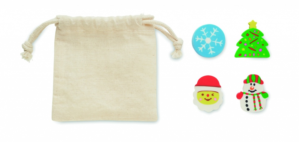 Logo trade reklaamtoote pilt: Komplektis 4 jõuluteemalist kustukummi