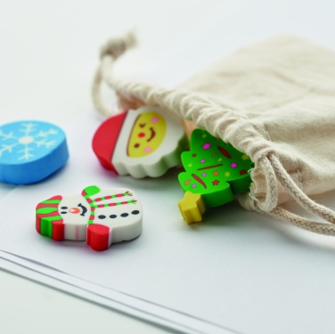 Logotrade ärikingi foto: Komplektis 4 jõuluteemalist kustukummi