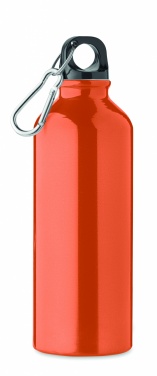 Logo trade reklaamkingituse pilt: Taaskasutatud alumiiniumist valmistatud ühekordse seinaga joogipudel 500 ml karabiiniga